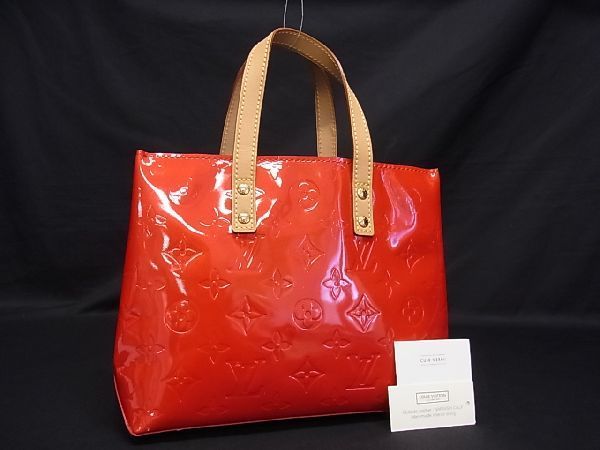 1円 LOUIS VUITTON ヴィトン M91088 モノグラムヴェルニ リードPM ハンドバッグ トート 手提げ 手持ち レディース レッド系 AF8282 jN