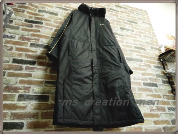 ◎8080 防寒性◎◆NIKE ナイキ◆メンズ 裏ボア フード付き ロングベンチコート/サッカー野球ラグビーゴルフキャンプ