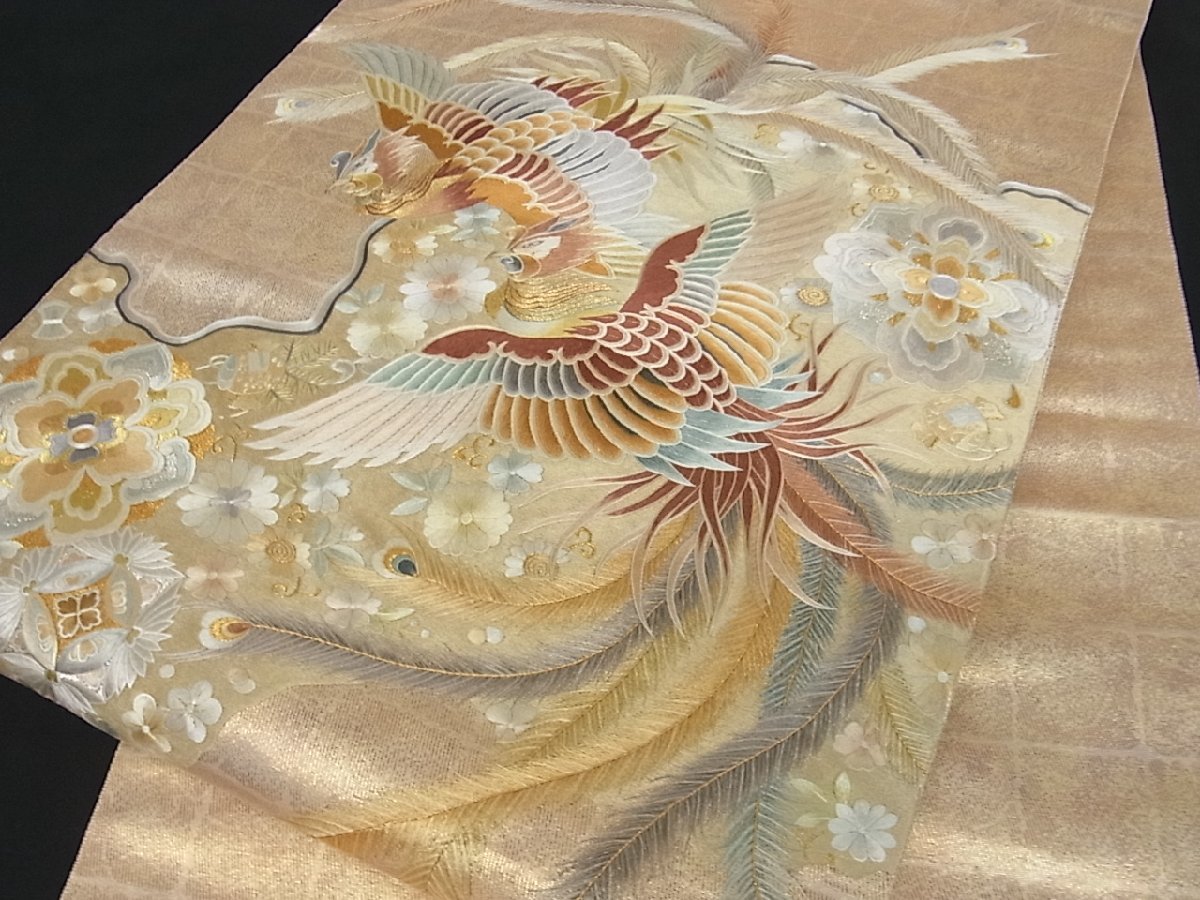 花美人着物□中国三大刺繍 蘇州刺繍 太鼓柄袋帯 総刺繍 鳳凰