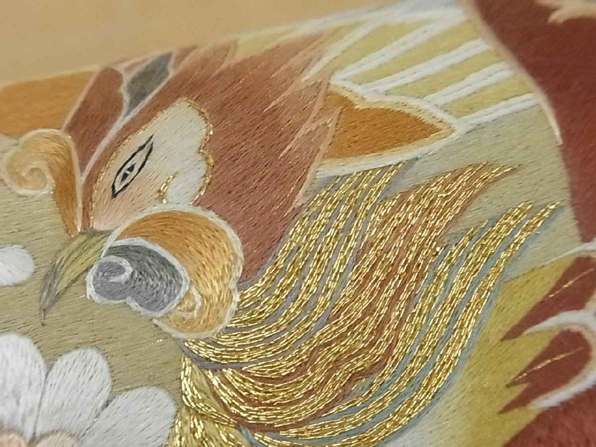 花美人着物□中国三大刺繍 蘇州刺繍 太鼓柄袋帯 総刺繍 鳳凰