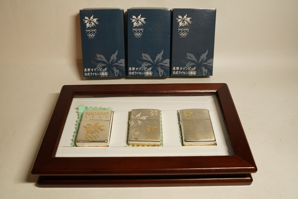 A19　ZIPPO　ジッポー　長野冬季オリンピック公式　3点コレクションケース　　未使用美品