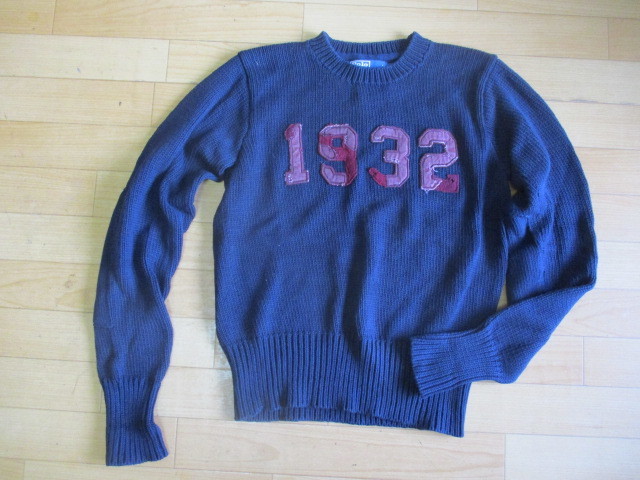 ■Polo/RALPH LAUREN ラルフローレン コットンセーター 1932 ワッペン　ネイビー S