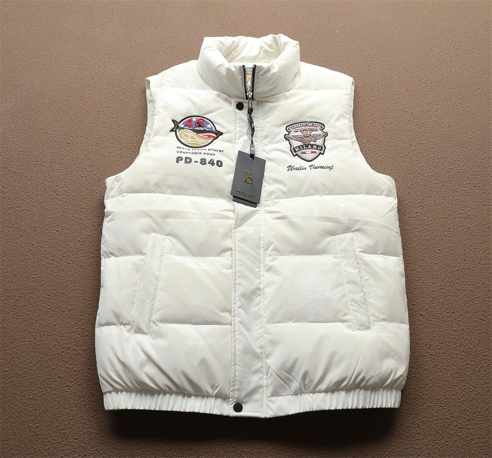 お得，新品 YT1220-L メンズダウンベスト ダウン90% 高級刺繍 個性 お洒落 軽くて柔らかい 高品質 ホワイト PU表地(Lサイズ)｜売買されたオークション情報、yahooの商品情報をアーカイブ公開 - オークファン Lサイズ