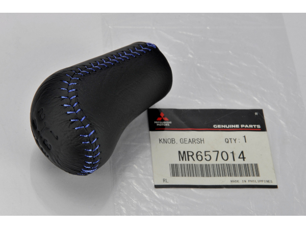 三菱純正 ランエボ5 ランエボ6 レザーシフトノブ 5MT ブルーステッチ  