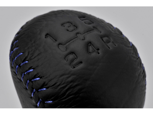 三菱純正 ランエボ5 ランエボ6 レザーシフトノブ 5MT ブルーステッチ  