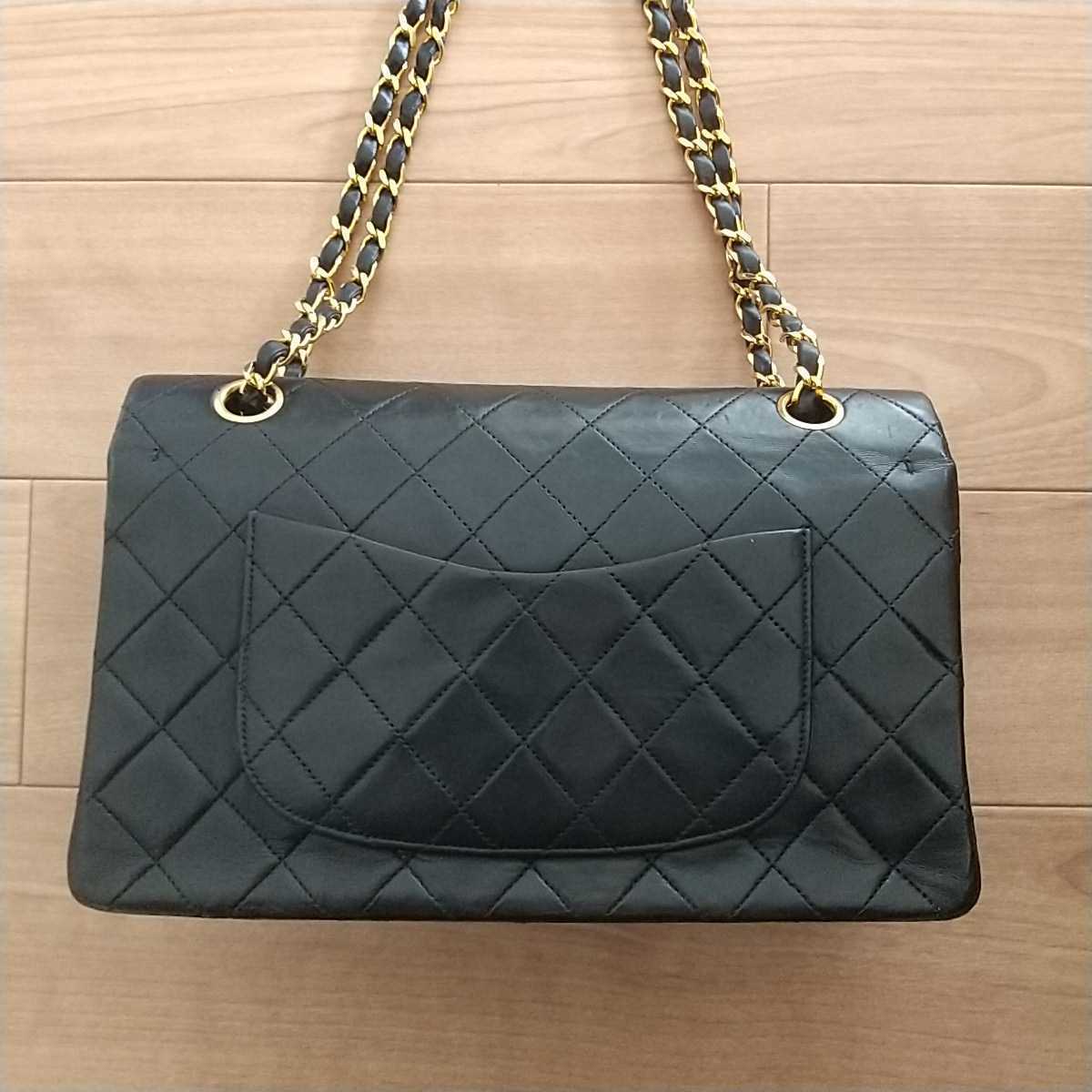 正規品 CHANEL シャネル チェーンショルダーバッグ マトラッセ ダブルフラップ　ハンドバッグラムスキン 25 シリアルシール有 ヴィンテージ