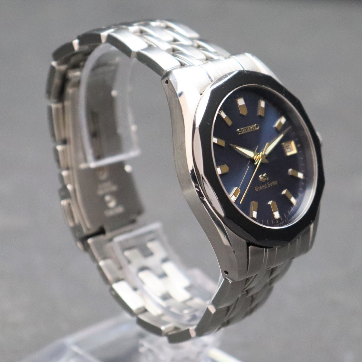 SEIKO GS グランドセイコー クォーツ 8J56-8000 ネイビー文字盤 12角 
