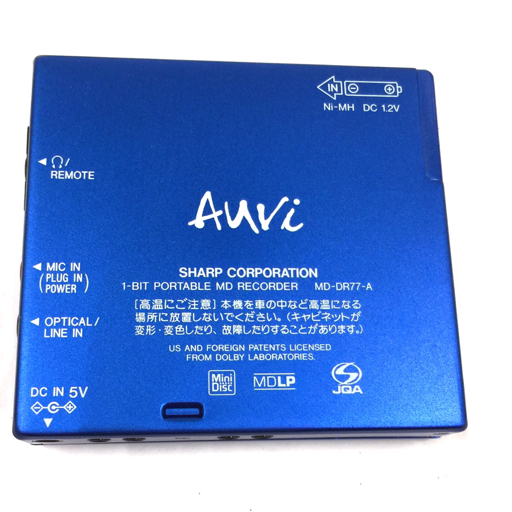Auvi SHARP Sharp Md MD-DR77-A 録再OK MDレコーダー Player 青