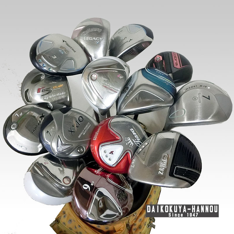 中古品 レディース フェアウェイウッド まとめ売りセット 14本　ヤマハ・ゼクシオ・キャロウェイ 他 　J615 CL・PHYZ・インプレス/GH11840