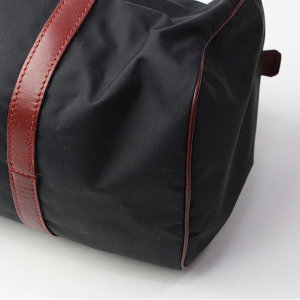 美品 ロンシャン LONGCHAMP ボストンバッグ ナイロン レトロ ヴィンテージ ブラック×ブラウン 22-1217bu11 ロンシャン ボストンバッグ 美品 ☆極美品 大きめ グレー