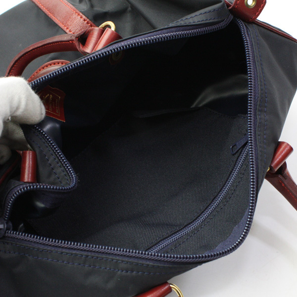 美品 ロンシャン LONGCHAMP ボストンバッグ ナイロン レトロ ヴィンテージ ブラック×ブラウン 22-1217bu11 ロンシャン ボストンバッグ 美品 ☆極美品 大きめ グレー