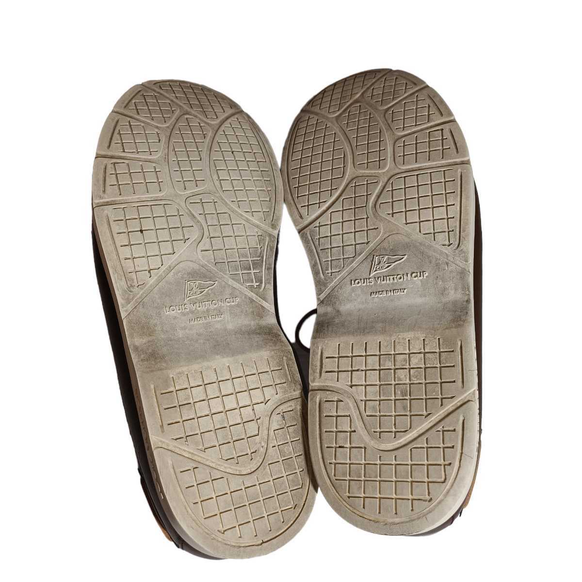 【美品】LOUIS VUITTON ヴィトン レザーシューズ スニーカー メンズ カップ 26.5cm 革靴　ブラウン ヨットレース LOUIS VUITTON ルイヴィトン louis vuitton ビジネス