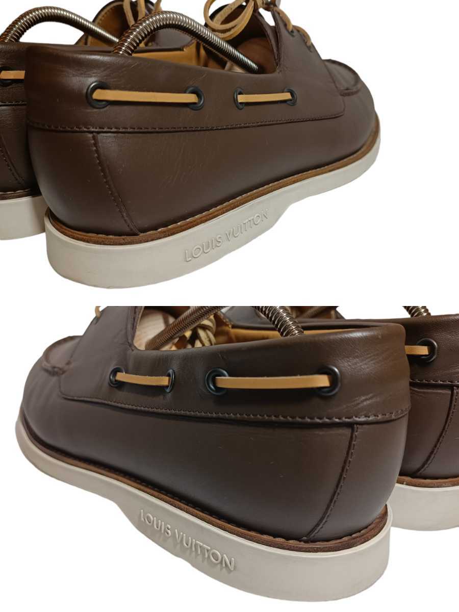 【美品】LOUIS VUITTON ヴィトン レザーシューズ スニーカー メンズ カップ 26.5cm 革靴　ブラウン ヨットレース LOUIS VUITTON ルイヴィトン louis vuitton ビジネス