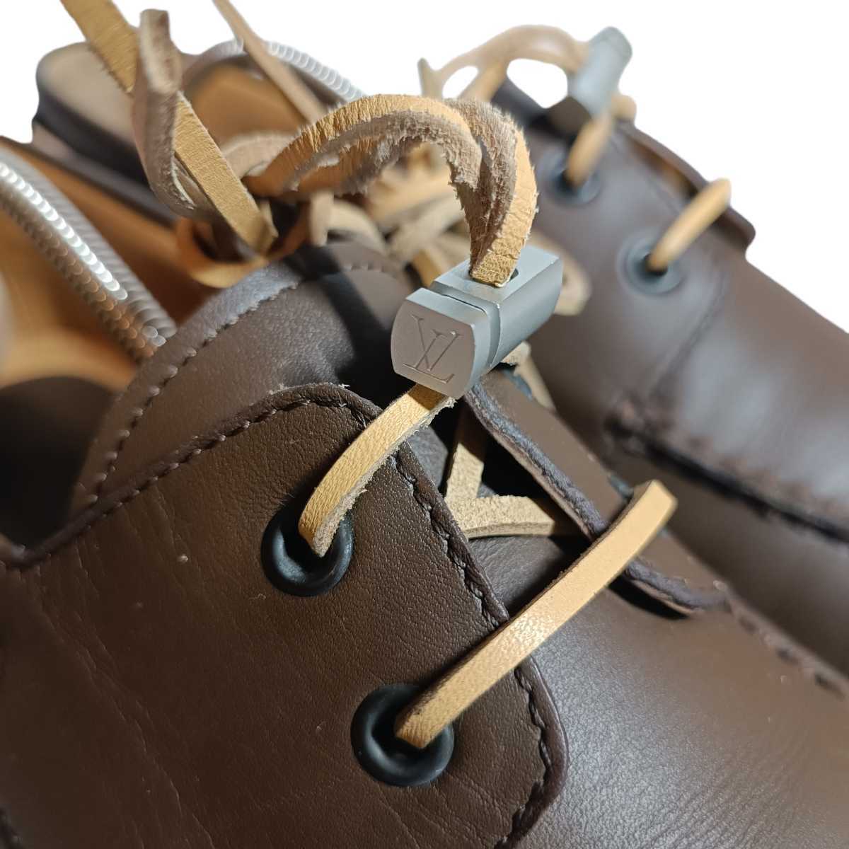 【美品】LOUIS VUITTON ヴィトン レザーシューズ スニーカー メンズ カップ 26.5cm 革靴　ブラウン ヨットレース LOUIS VUITTON ルイヴィトン louis vuitton ビジネス