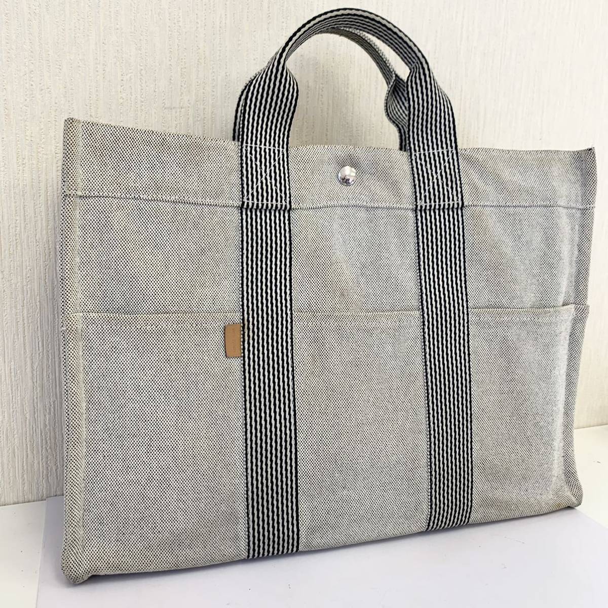 HERMES エルメス ドーヴィル ハンドバッグ フールトゥ キャンバス 正規 