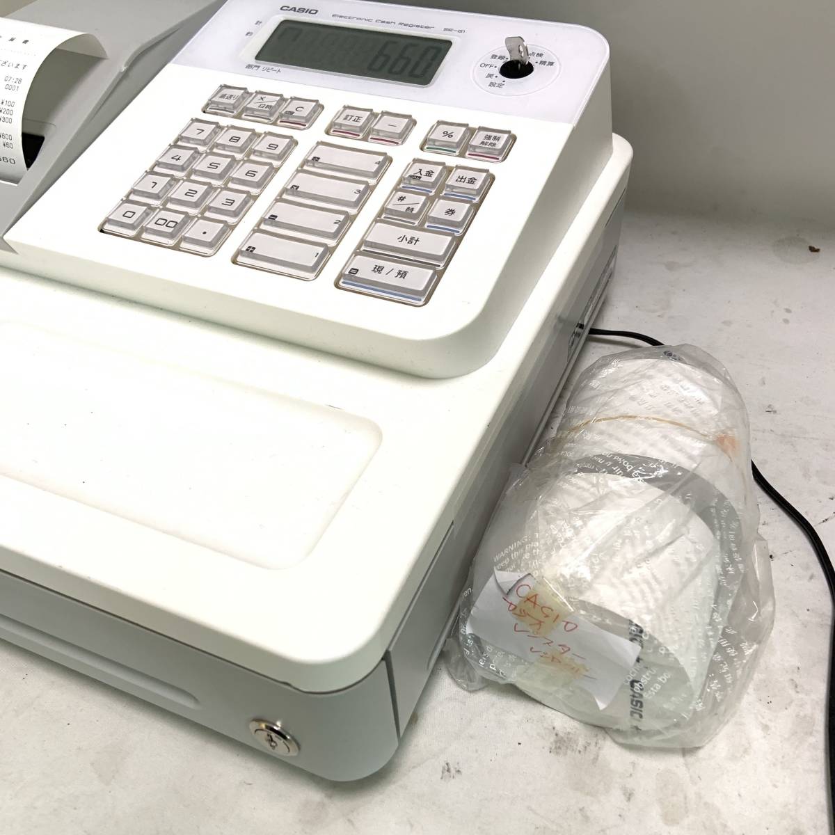 CASIO SE-G1 ホワイト 2019年製 レジスター 250703 CASIO SE-G1