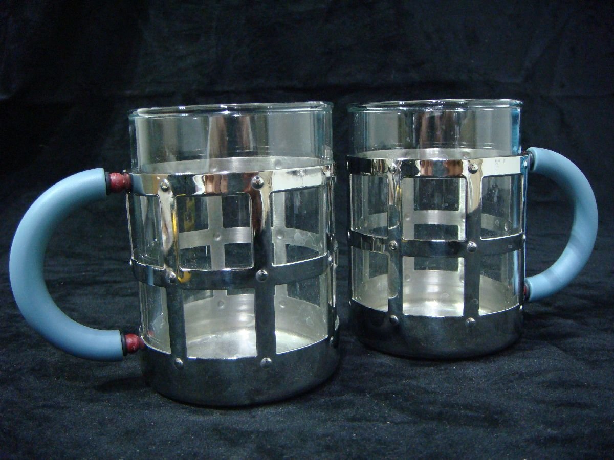 人気セール，豊富な MB/L15AO-DA1 ALESSI アレッシィ マグカップ 2客セット イタリア製 ガラス ステンレス INOX 18/10(ガラス製)｜売買されたオークション情報、yahooの商品情報をアーカイブ公開 - オークファン 茶器