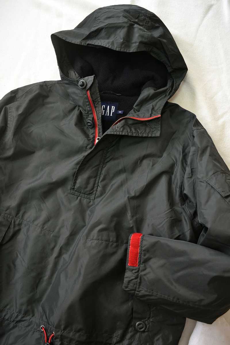 2000年代 OLD GAP オールド ギャップ ナイロンアノラックパーカー ジャケット フリース裏地 M グレー