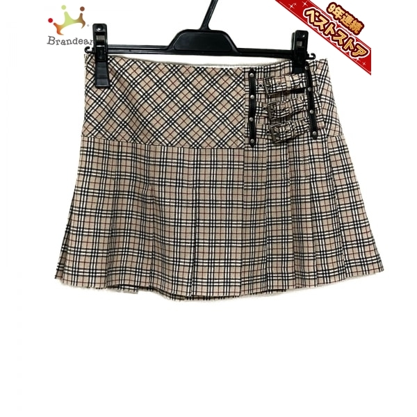 Burberry チェック柄プリーツスカート（サイドバックル付き） Burberry