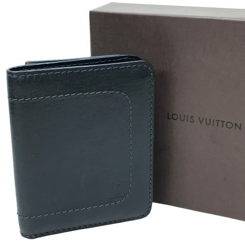 LOUIS VUITTON ルイヴィトン LV ユタ 二つ折り財布 黒 ブラック カフェ
