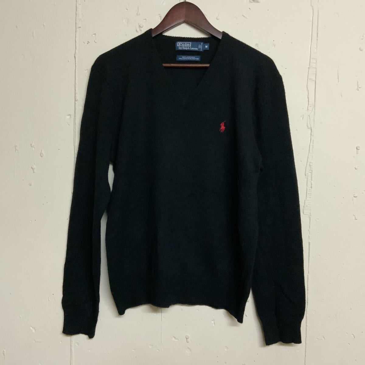 POLO RALPH LAUREN ポロラルフローレン Vネックウールセーター古着 