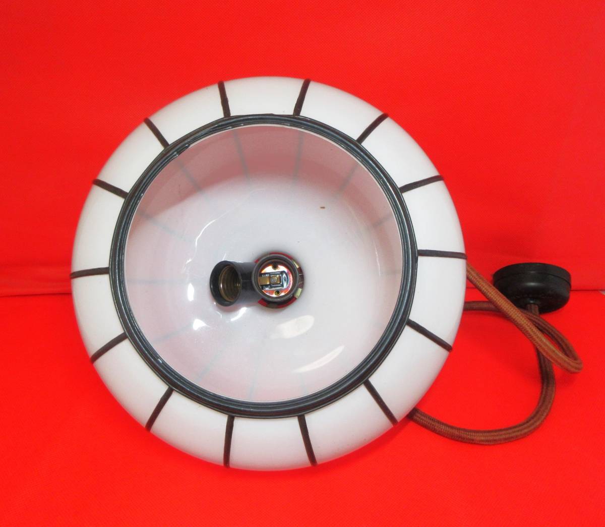 電傘 電笠 昭和レトロ アンティーク 照明器具 乳白ガラス 照明 レトロ 