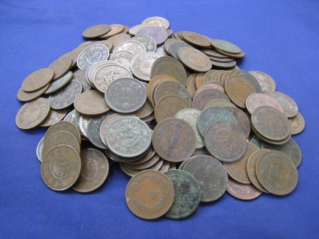 ★日本 古銭 竜1銭銅貨 明治 合計200枚｛Y04897｝