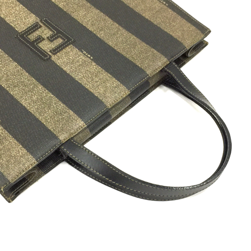 ペカン柄 フェンディ FENDI PVC レザー ハンドバッグ ペカン ゴールド
