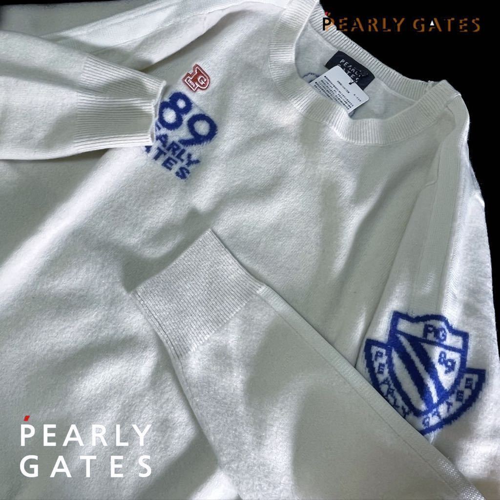 本物 新品 32248205 PEARLY GATESパーリーゲイツ/5(サイズL)超人気 89ロゴ ウールカシミヤ混ニットセーター