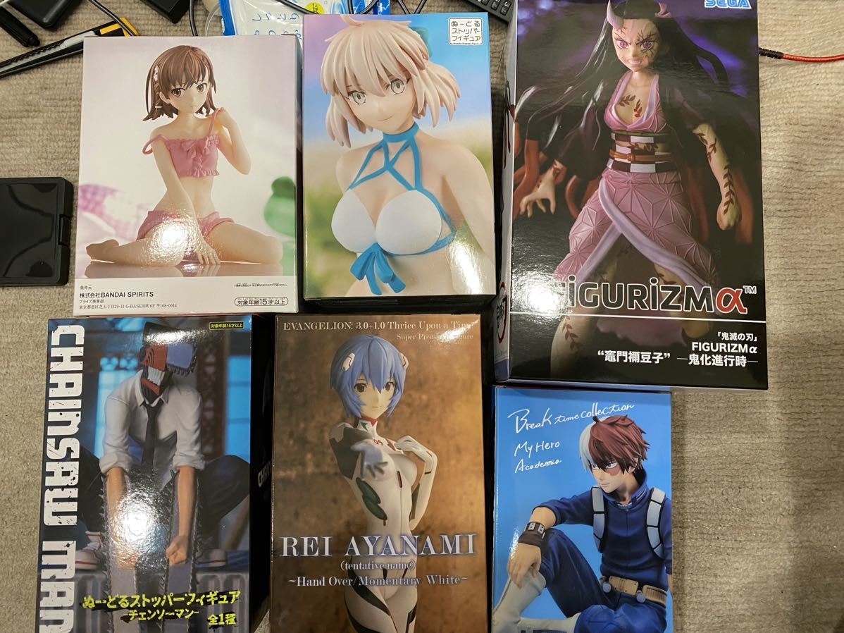 フィギュアまとめ売り　鬼滅の刃　竈門禰豆子　fgo 沖田総司　とある　御坂美琴　チェンソーマン　綾波レイ　僕のヒーローアカデミア　