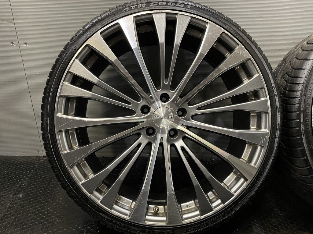 【ATR DESERT HAWK UHP 245/30R22】夏タイヤ【ROJAM ロジャム 22インチ 8.5J5HPCD114.3+35】バリ溝 アルファード ヴェルファイア等(VTI598) ロジャム ROJAM 4本 5H-114.3 +25 ブラック