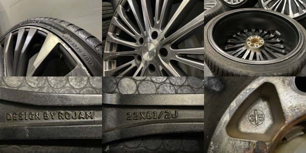 【ATR DESERT HAWK UHP 245/30R22】夏タイヤ【ROJAM ロジャム 22インチ 8.5J5HPCD114.3+35】バリ溝 アルファード ヴェルファイア等(VTI598) ロジャム ROJAM 4本 5H-114.3 +25 ブラック