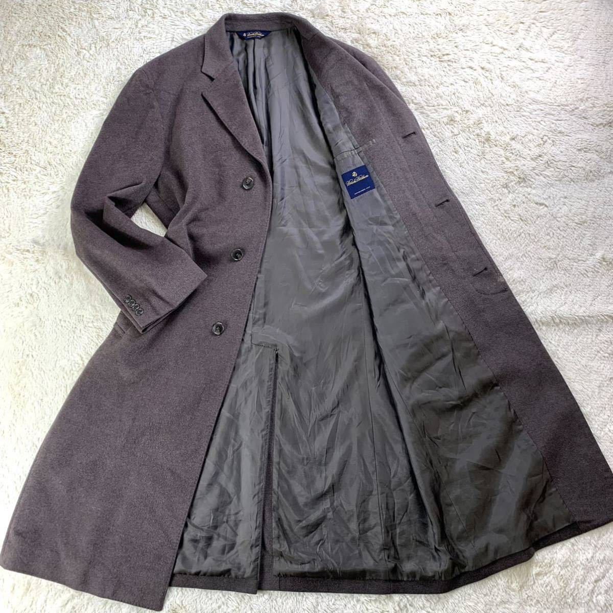 美品✨ポールスミス　ロングコート　カシミヤ100% グレー　L 英国調の風格☆ポールスミス 秋冬高級『上質起毛フランネルウール