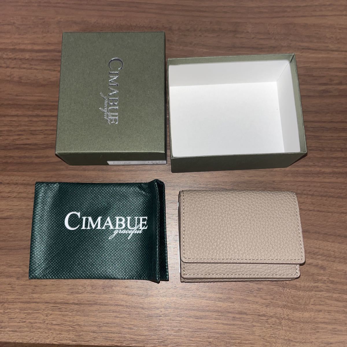 CIMABUE チマブエ　シュランケンカーフ　三つ折ミニウォレット　財布　メンズ　レディース　オーク　15315 35 新品未使用　日本製