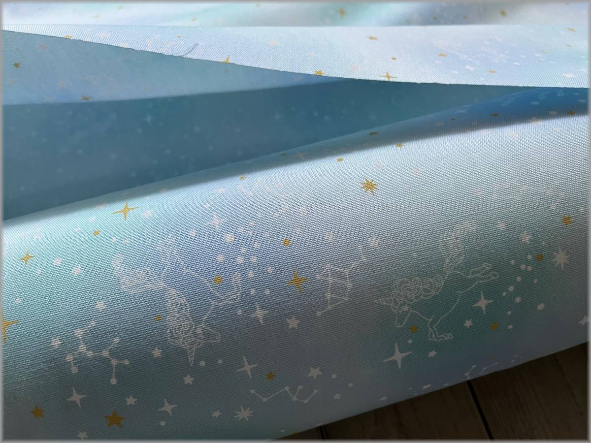 mets★5m*メルヘンユニコーン*オックス*blue*コットン*生地41C