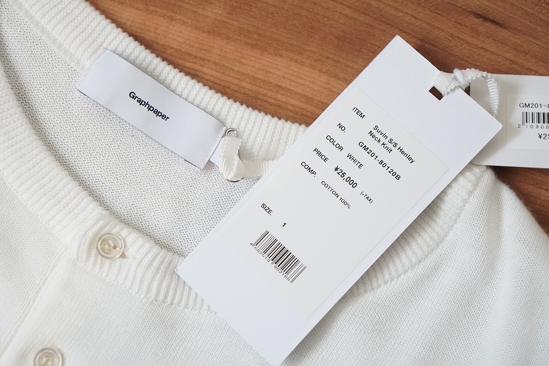 新品未使用】Graphpaper Suvin S/S Henley Neck Knit！グラフペーパー 