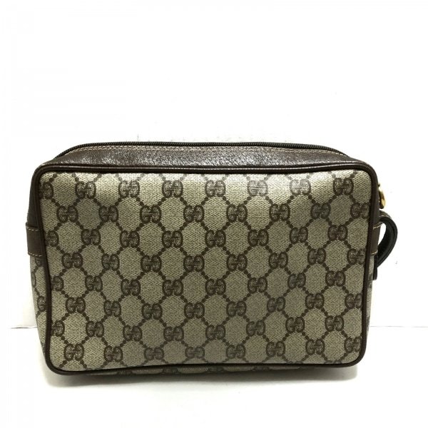 極美品オールドグッチ GGスプリーム ロゴ金具 クラッチバッグ