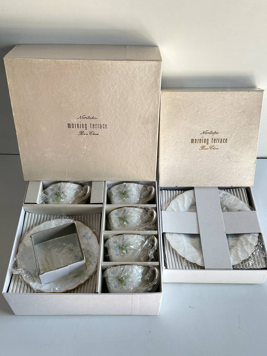 Sj101◆Noritake ノリタケ◆カップ&ソーサー 皿 プレート Contemporary MORNING TERRACE ケーキ皿 コーヒー紅茶椀皿