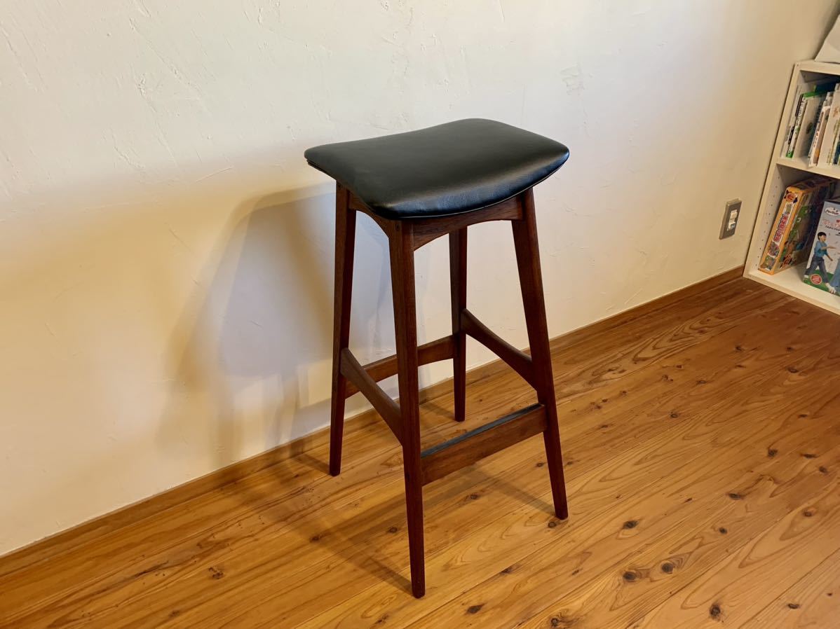 美品 ヨハネス・アンダーセン BRDR ANDERSEN チーク　カウンタースツール チェアバースツール 北欧 デンマーク