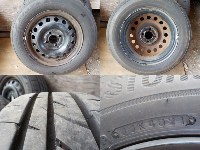 バリ山 175/65R14 2021年製 ブリヂストン PlayzPXⅡ 日産純正 鉄 