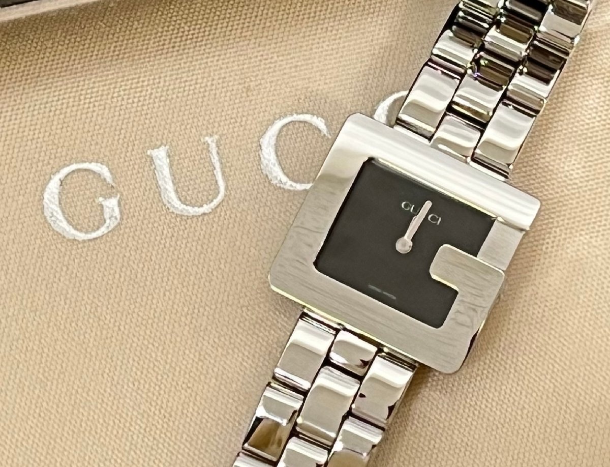 キングラム[27]GUCCI グッチ 3600L ブラック文字盤 クオーツ 2針 レディース 腕時計 ★不動 ★ケース付★ジャンク★1円～【送料無料】