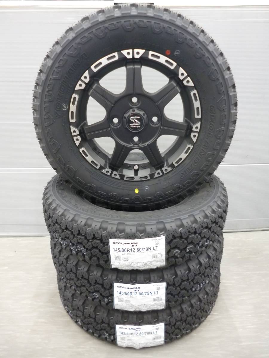 ヨコハマジオランダーKT ★145/80R12ゴツゴツセット★ハイゼットキャリーエブリーサンバーミニキャブクリッパーピクシススクラムアトレー★