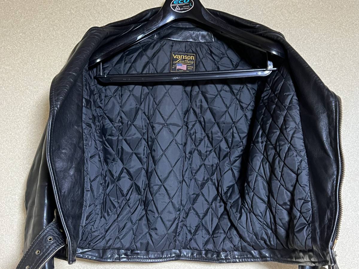 VANSON C2 38 ブラック MADE IN USA TALON ZIP jacketバンソン ダブル 