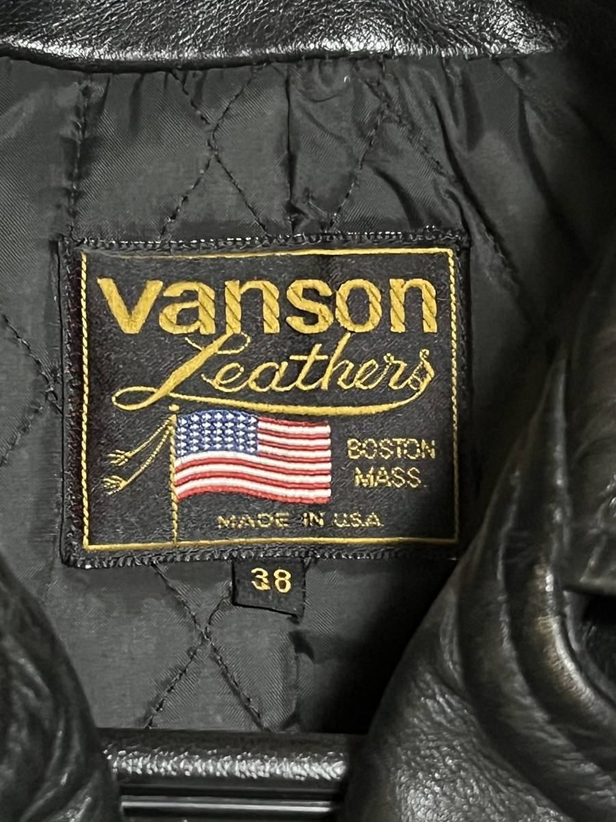 VANSON C2 38 ブラック MADE IN USA TALON ZIP jacketバンソン ダブル 