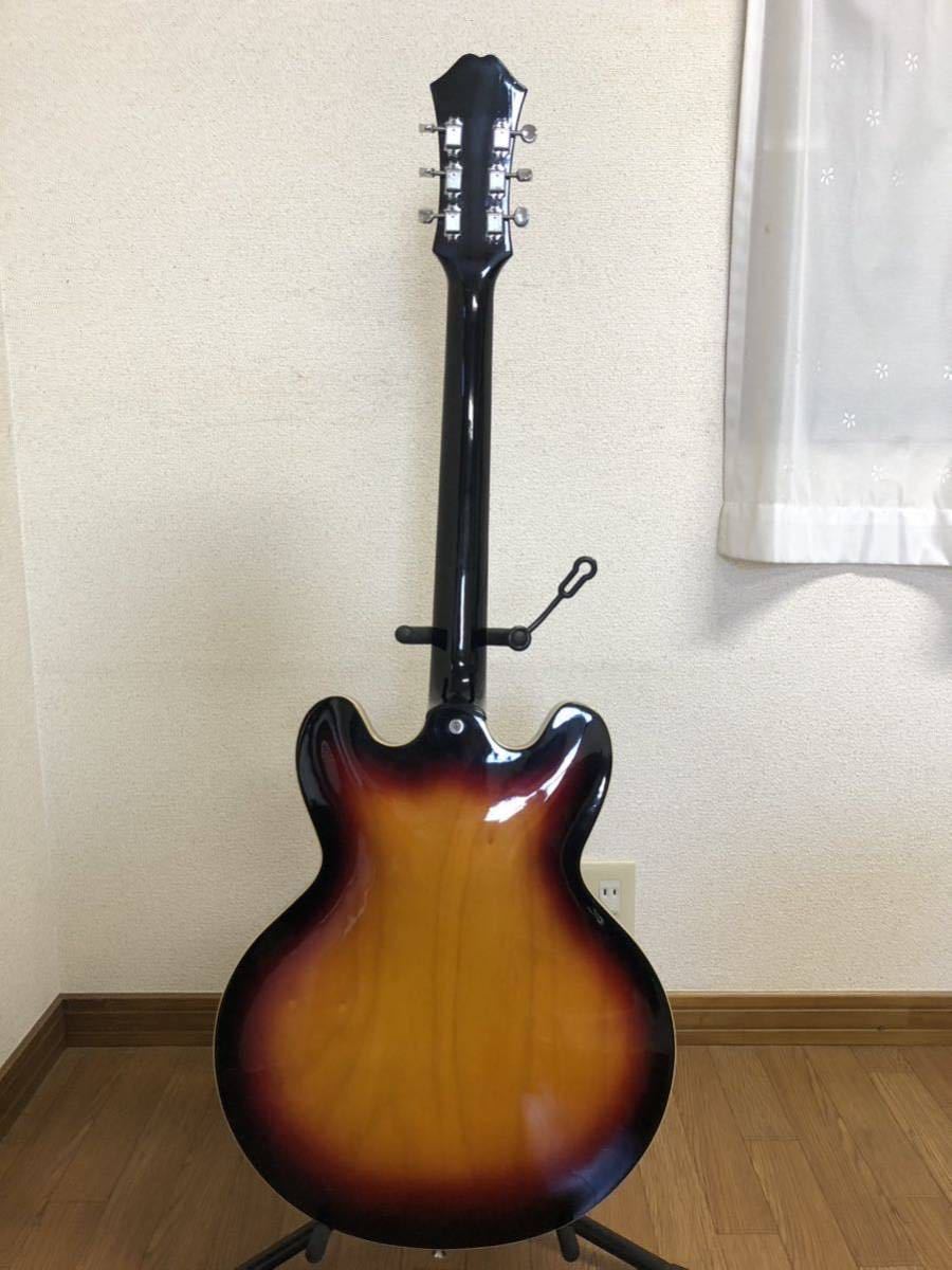 Epiphone セミアコースティックギター 本体 左利き用 ☆Epiphone セミアコースティックギター 左利き レフティ ケース付