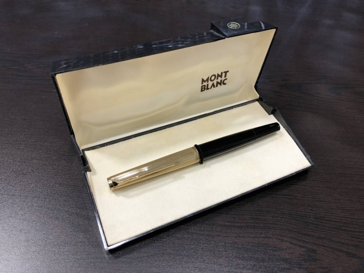 値下げ！MONTBLANC モンブラン 万年筆 750刻印 ケース付 2023】 モンブラン Mont Blanc 万年筆 750刻印あり M(?)24 ケースあり