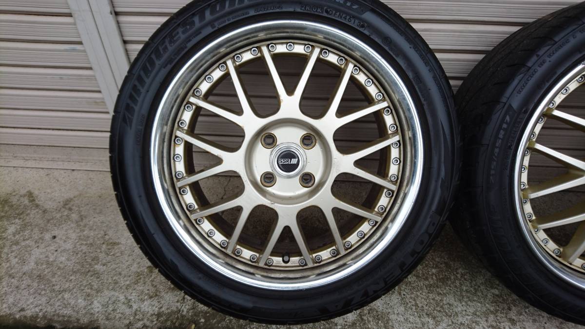 SSR MS1-R 2本 PCD100-4H 7.5J +26 Loディスク 深リム 中古☆ タナベ 
