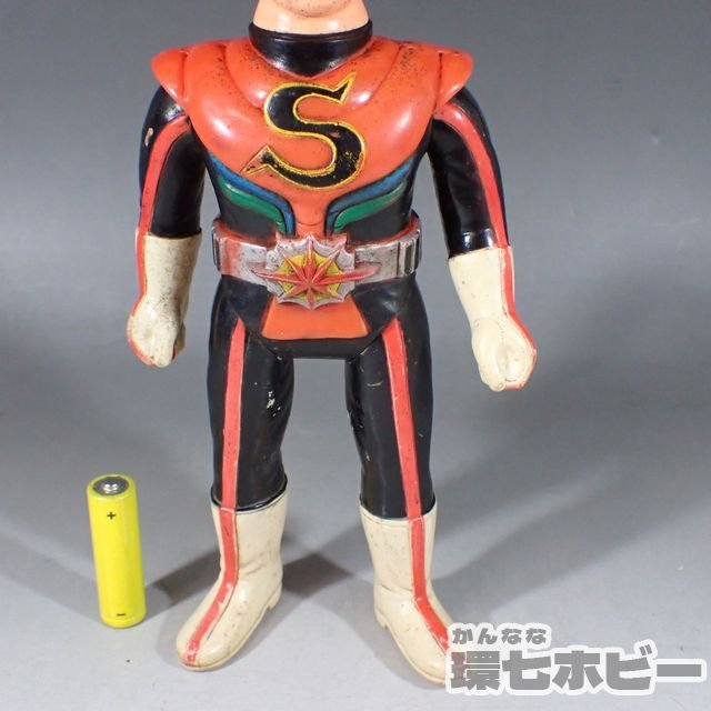 仮面ライダー　ストロンガー　面取れ　ソフビ　当時物　日曜まで特別価格 1RW19◇当時物 旧バンダイ 仮面ライダーストロンガー 面取れ マスク