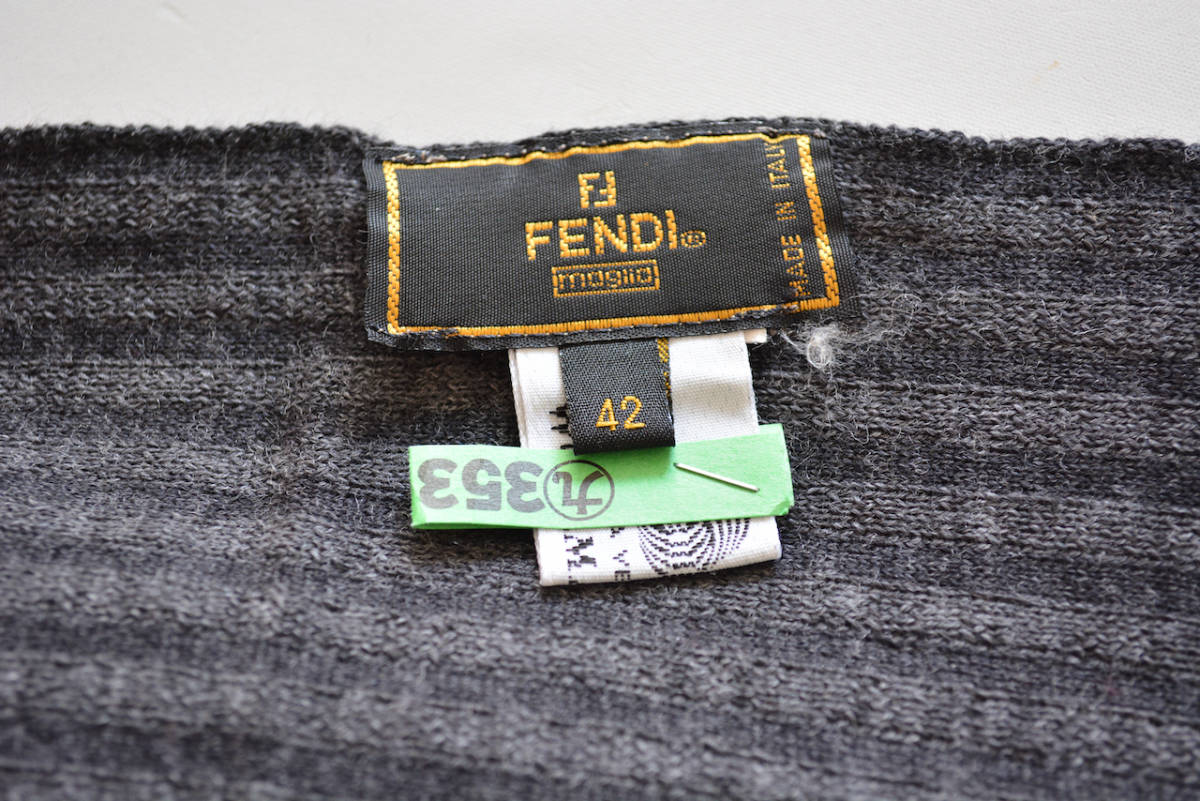 極美品 FENDI フェンディ マフラー ズッカ柄 マルチカラー ウール