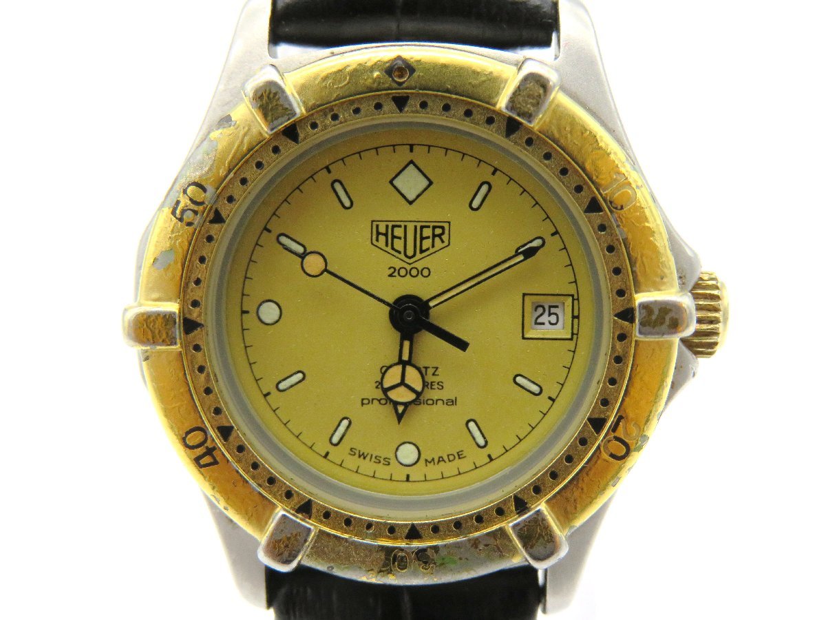 ◆1円◆稼働◆　ホイヤー　964.008　　イエロー　クオーツ　レディース　腕時計　ケース　783204